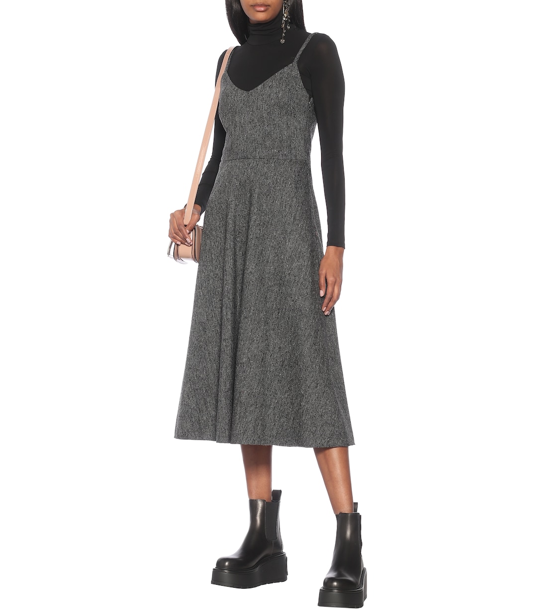 Valentino – Robe midi en laine mélangée | Valentino