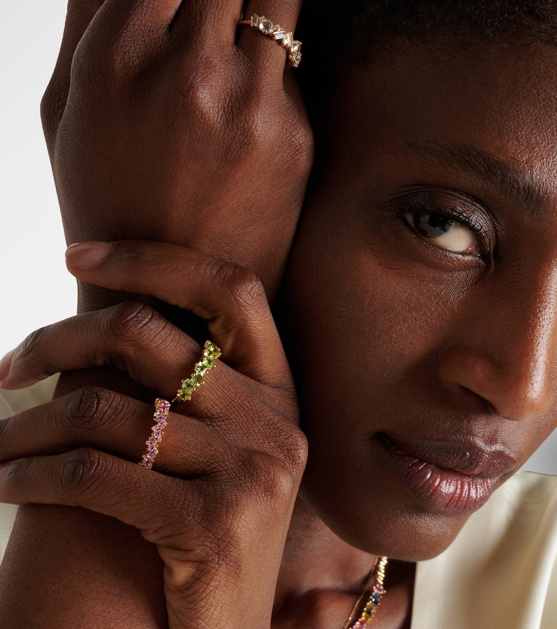 18kt gold ring with sapphires and diamonds | Suzanne Kalan