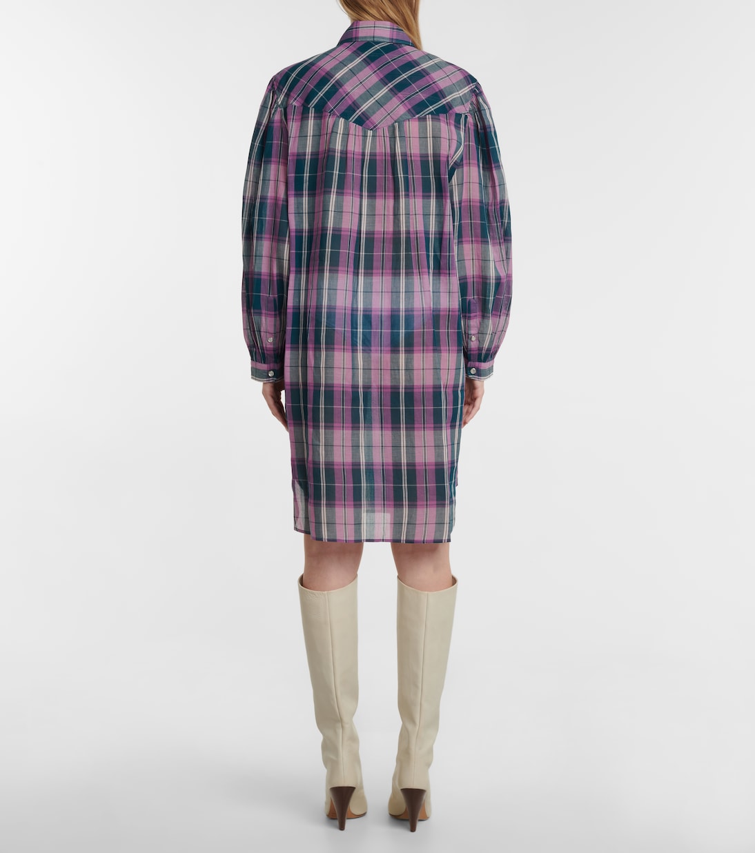 Robe chemise Britany en coton à carreaux | Marant Etoile