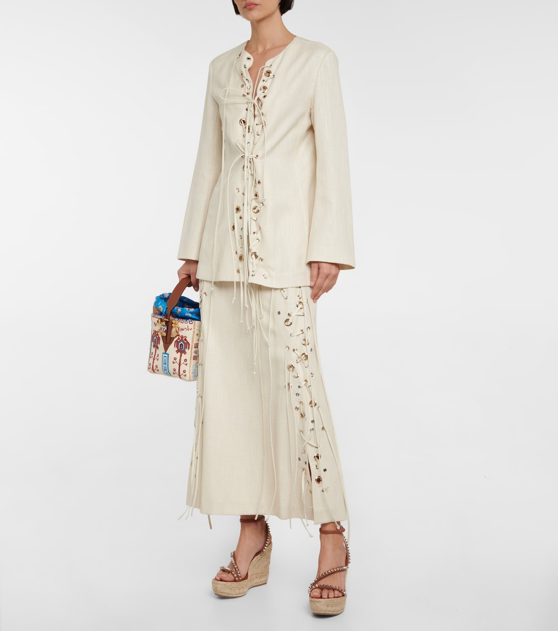 Pyraclou embellished wedge sandals | Christian Louboutin