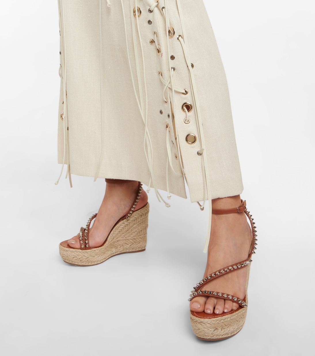 Pyraclou embellished wedge sandals | Christian Louboutin