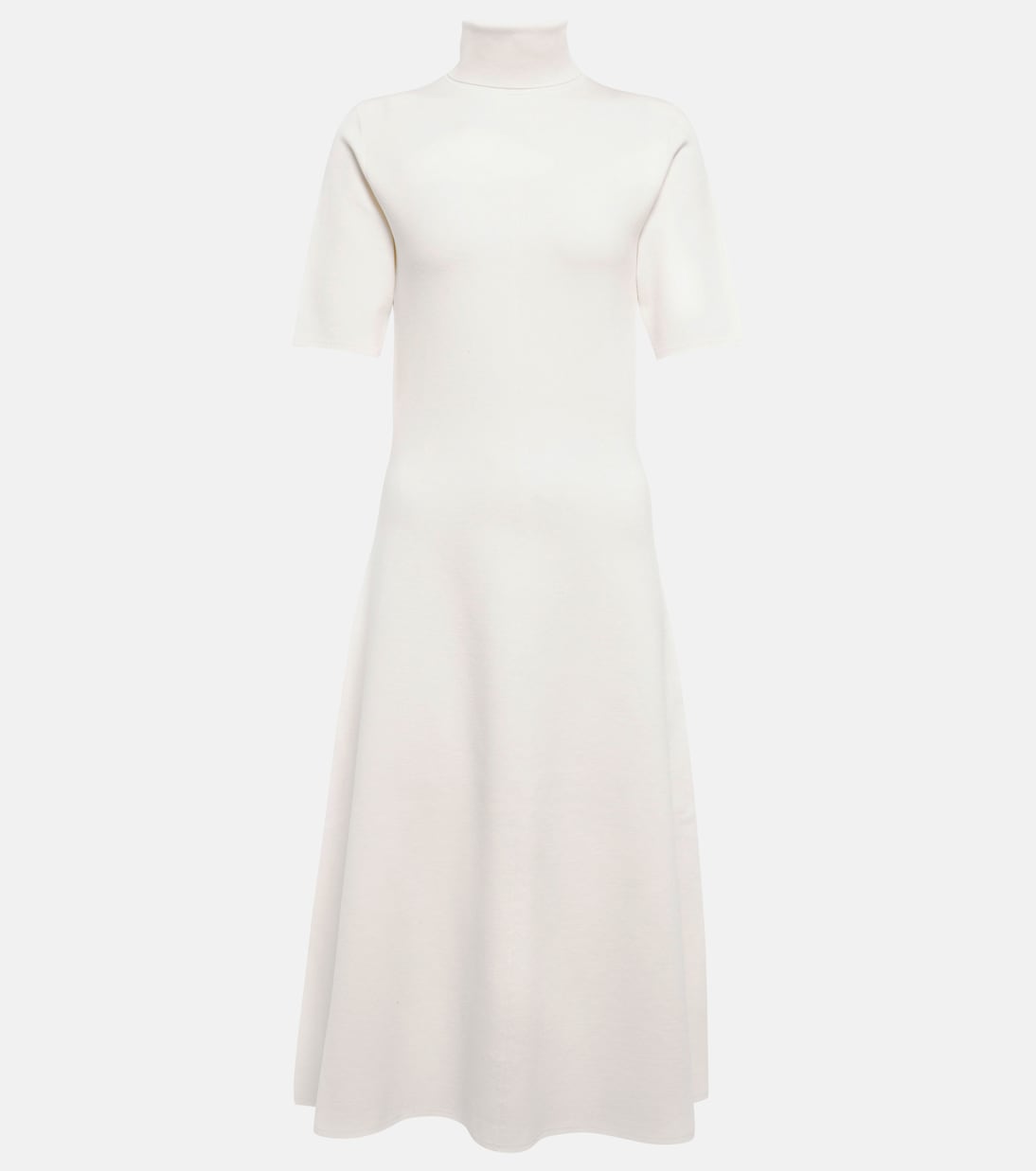 Turtleneck silk-blend midi dress | Joseph