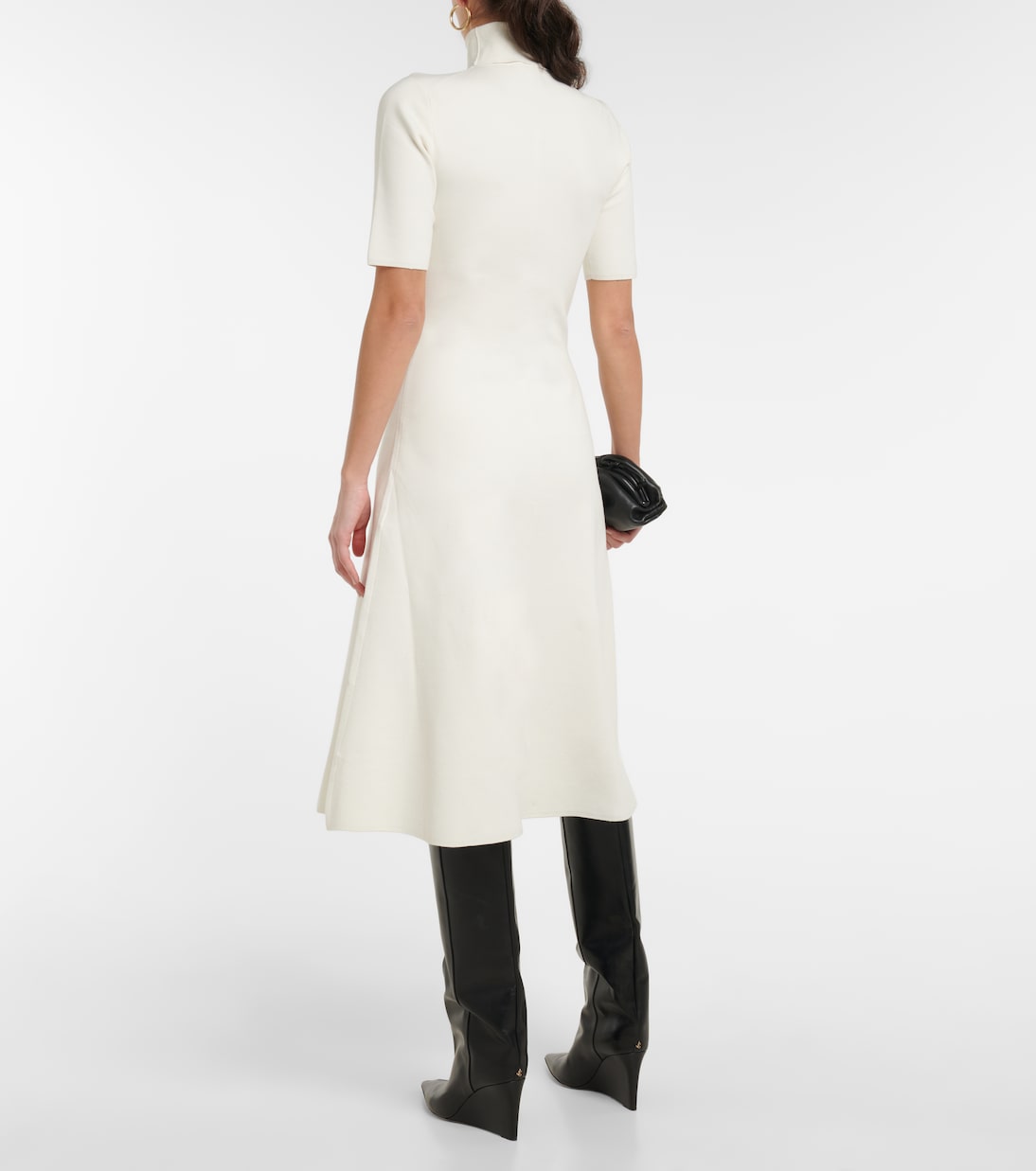 Turtleneck silk-blend midi dress | Joseph