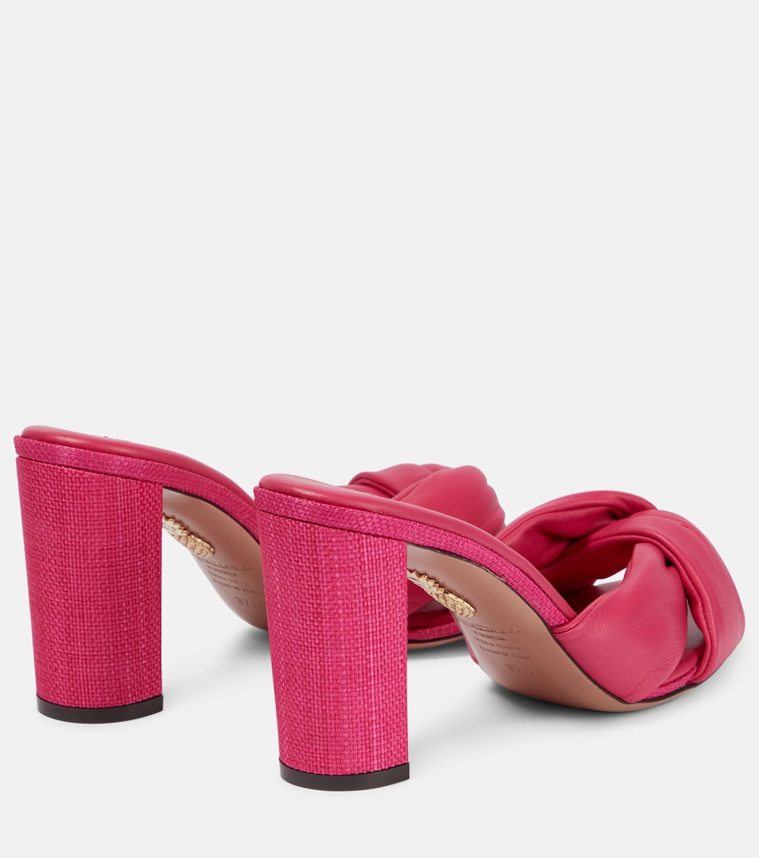 Olie 85 leather mules in pink - Aquazzura | Mytheresa