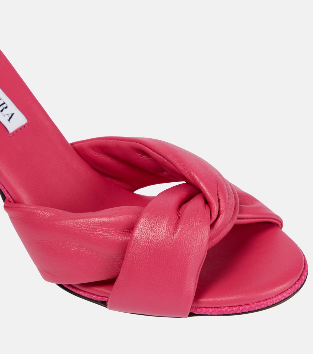 Olie 85 leather mules in pink - Aquazzura | Mytheresa