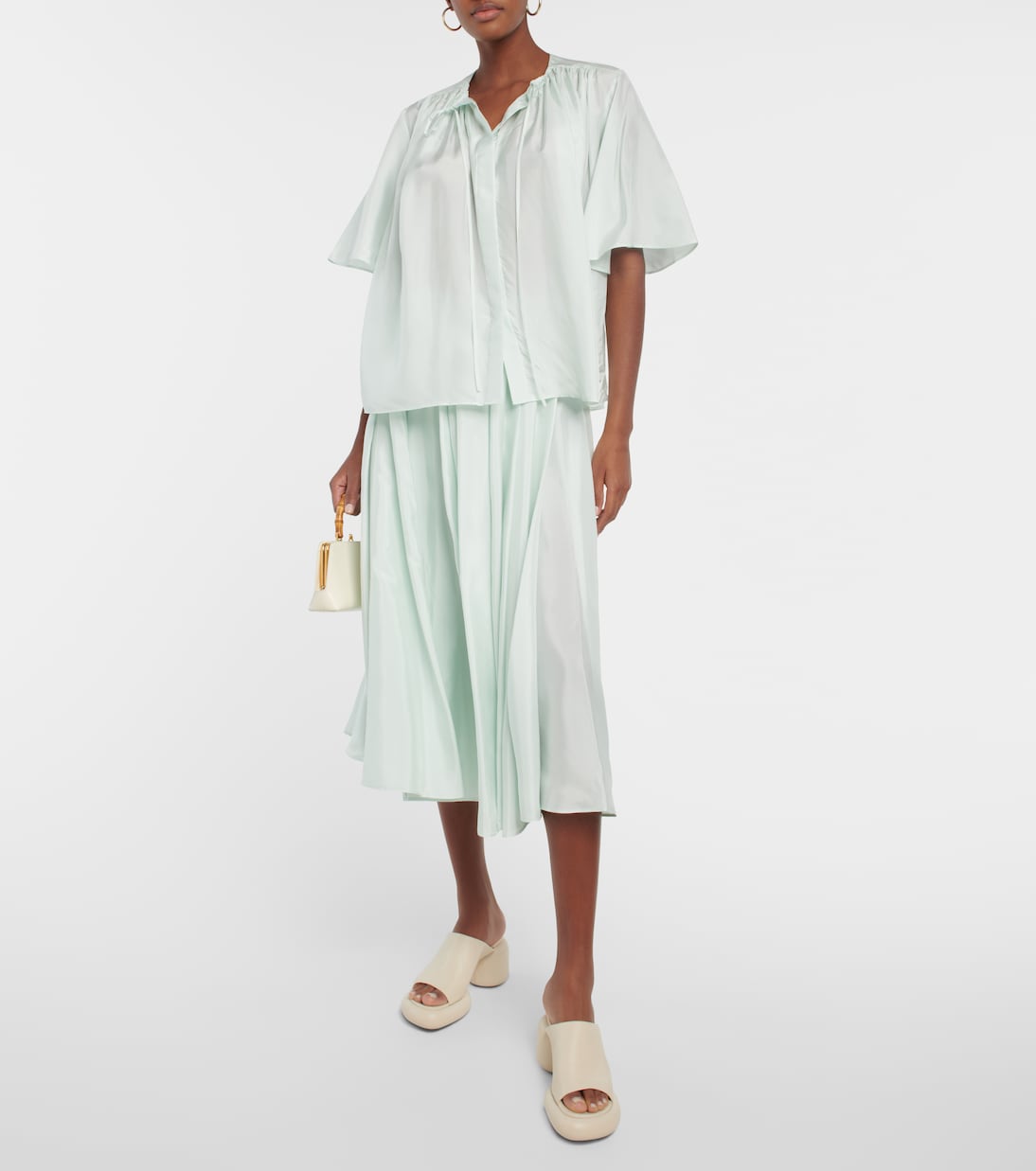 Bristow gathered silk blouse | Joseph