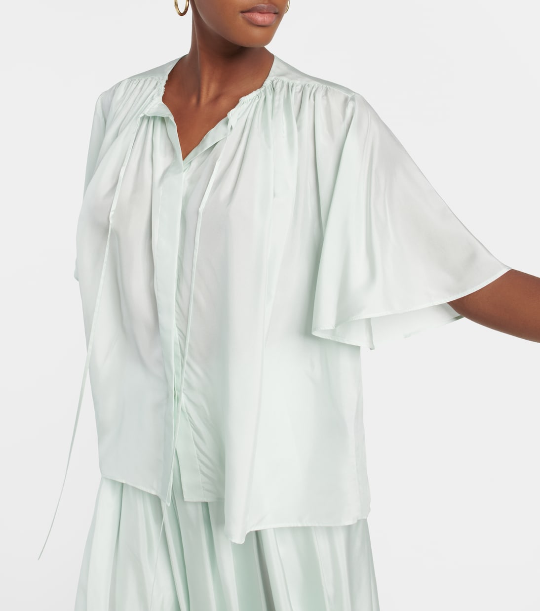 Bristow gathered silk blouse | Joseph