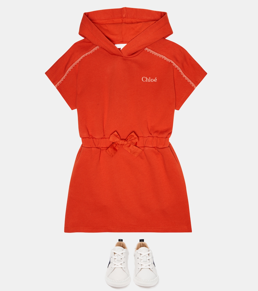 Miniabito in cotone con cappuccio | Chloé Kids