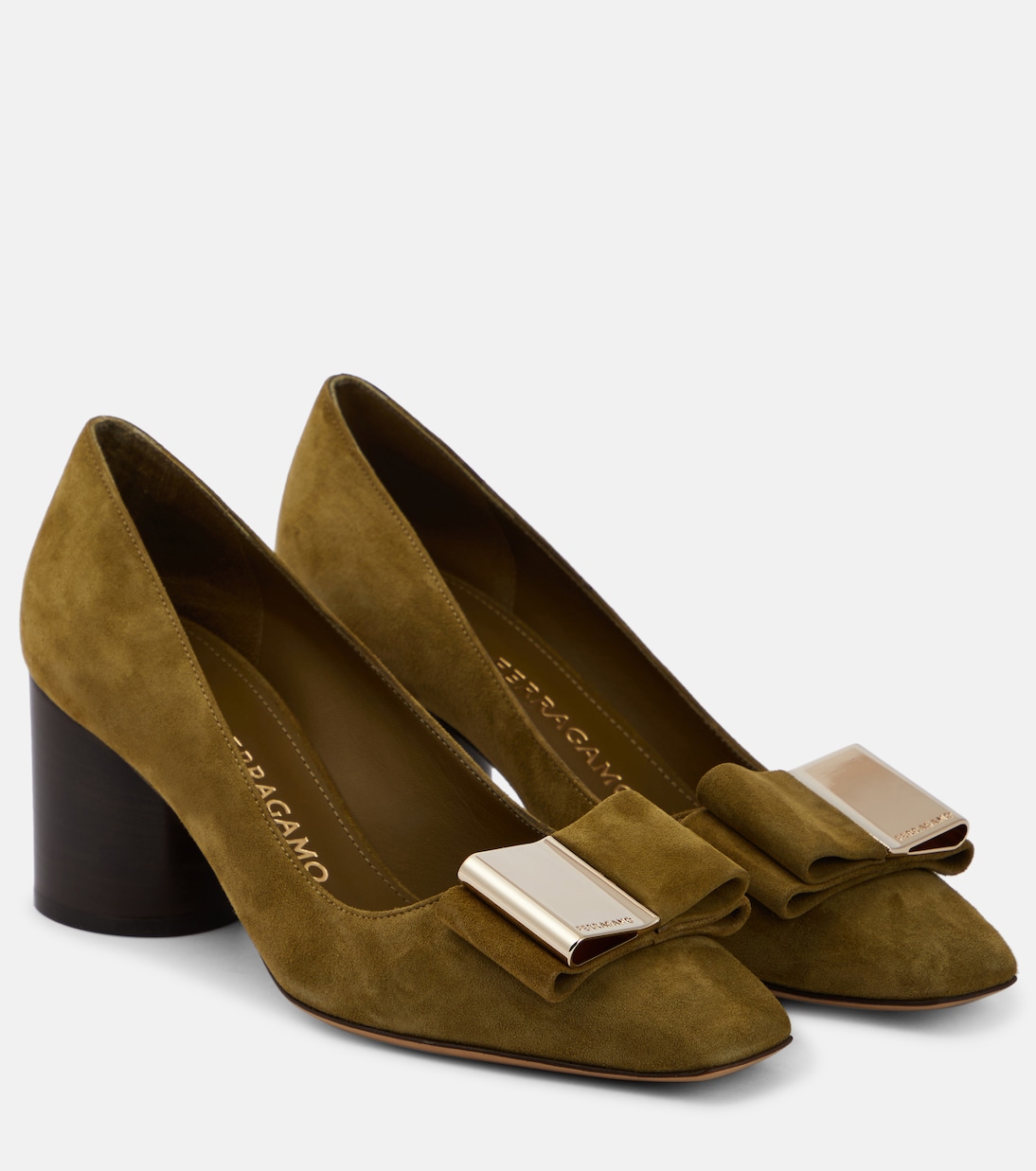 Verzierte Pumps Double Bow aus Leder | Ferragamo