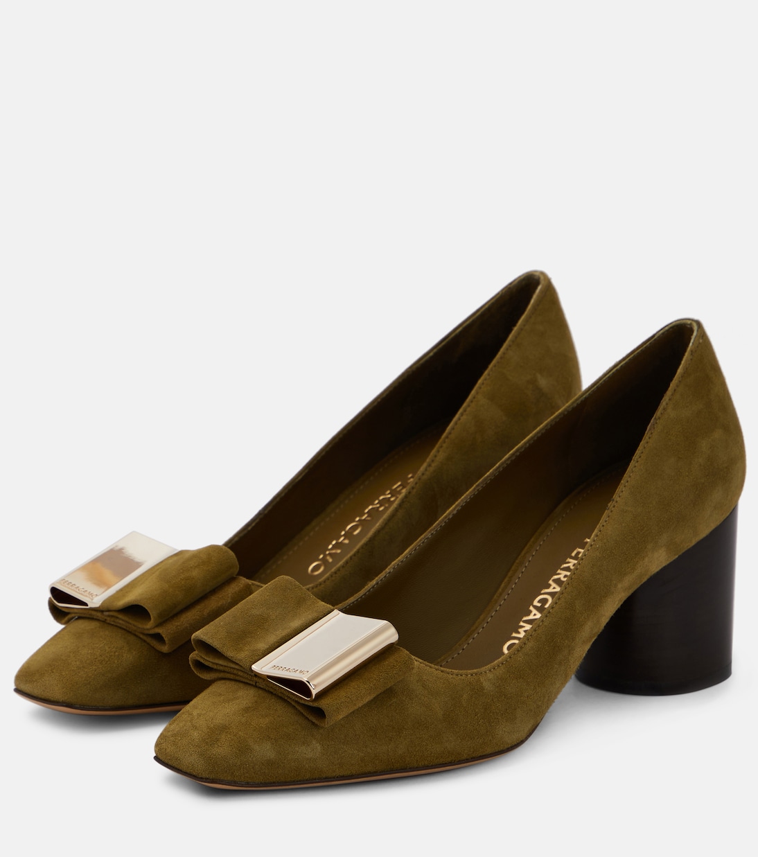 Verzierte Pumps Double Bow aus Leder | Ferragamo