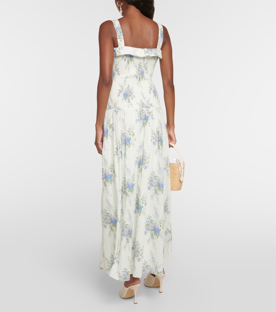 Bello shirred cotton maxi dress | LoveShackFancy