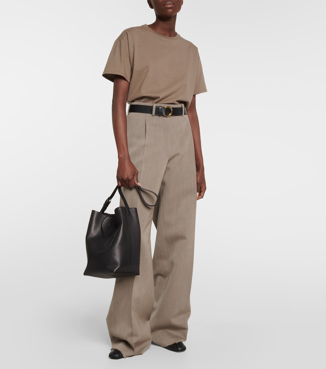 N/S Medium leather shoulder bag | The Row