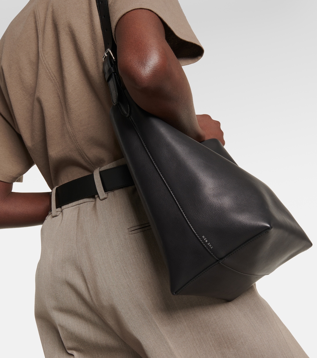 N/S Medium leather shoulder bag | The Row