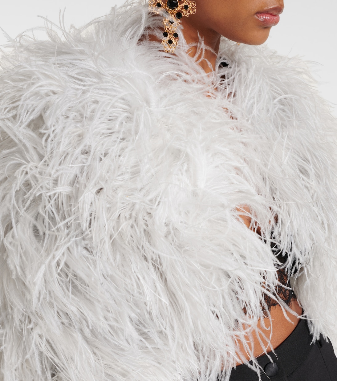 Cropped-Jacke aus Federn | Dolce&Gabbana