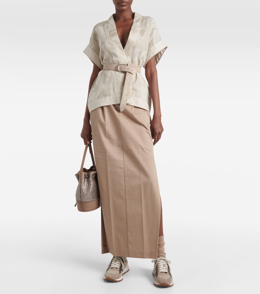 Verzierte Sneakers mit Veloursleder | Brunello Cucinelli