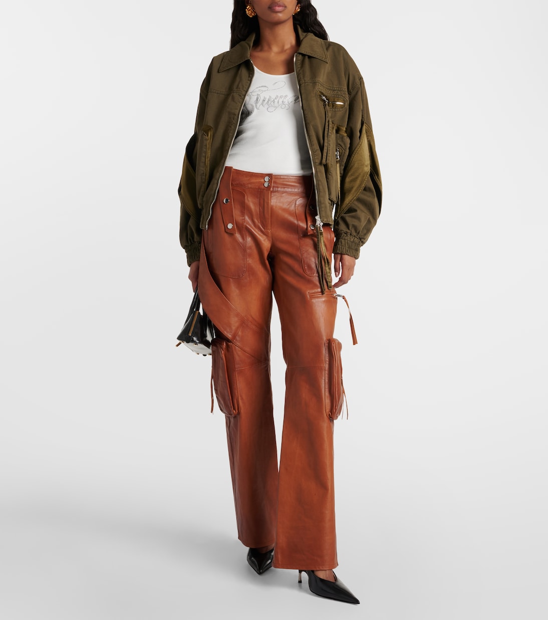 Cargohose aus Leder | Blumarine