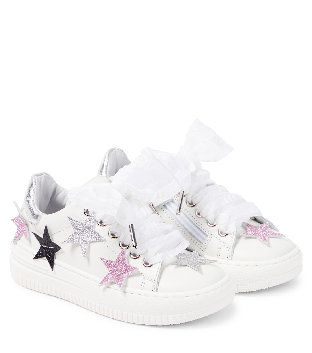 Sneakers in pelle con applicazioni | Monnalisa