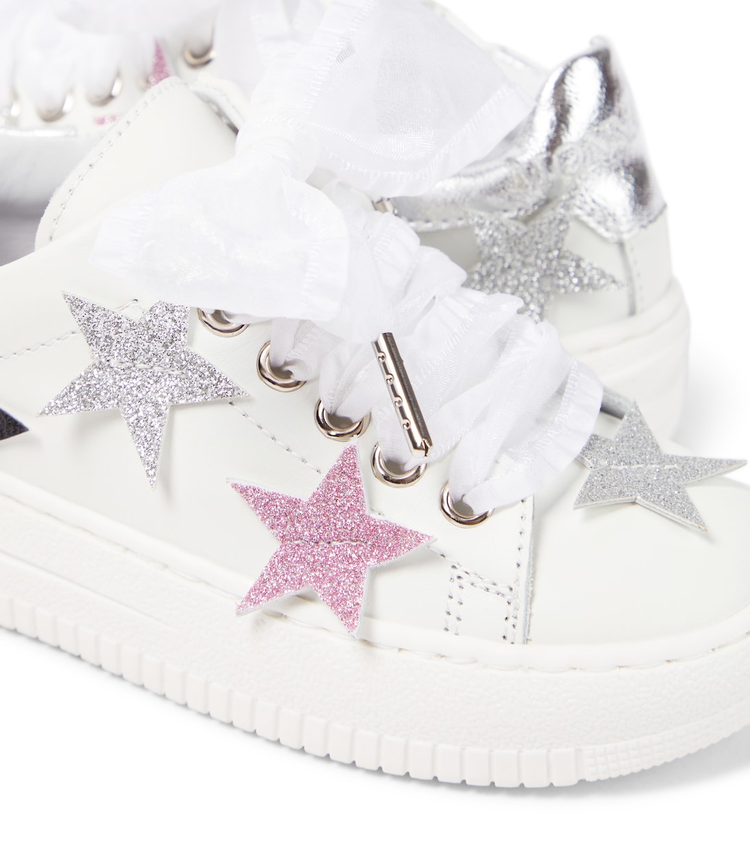 Sneakers in pelle con applicazioni | Monnalisa