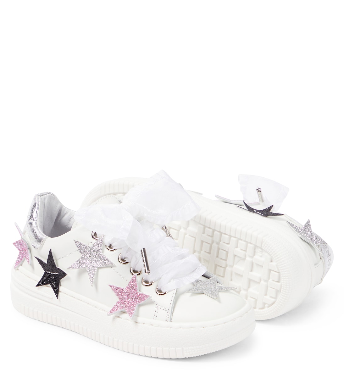 Sneakers in pelle con applicazioni | Monnalisa