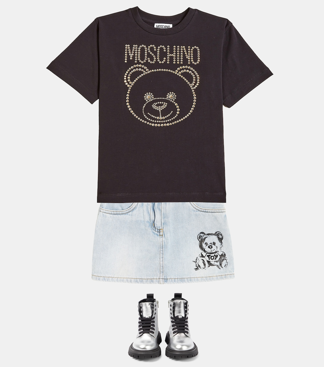 Verziertes T-Shirt aus einem Baumwollgemisch | Moschino Kids