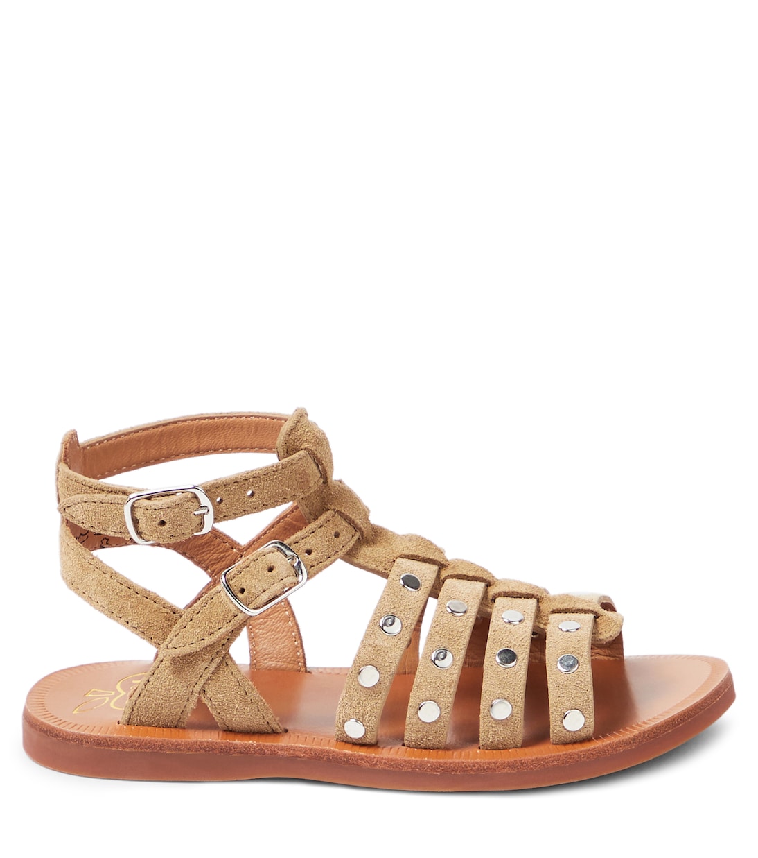 Sandali Plagette Stud in suede | Pom d'Api