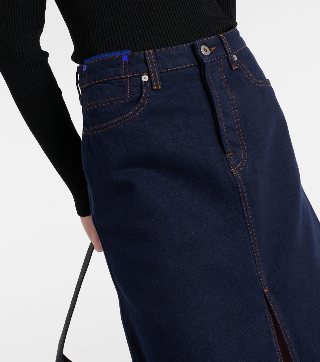 Gonna midi di jeans a vita alta | Burberry