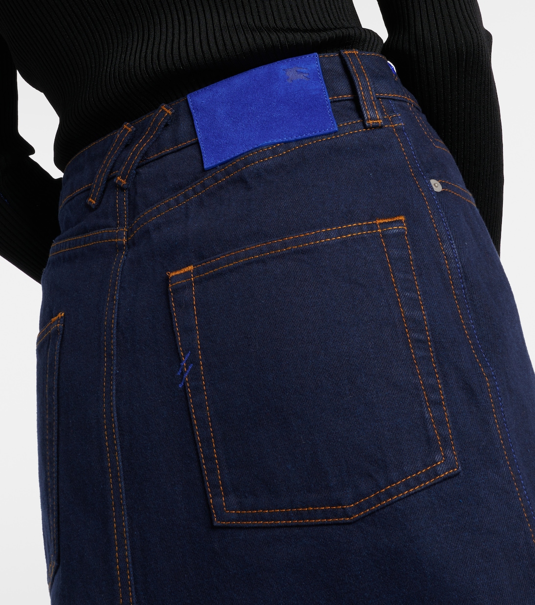 Gonna midi di jeans a vita alta | Burberry