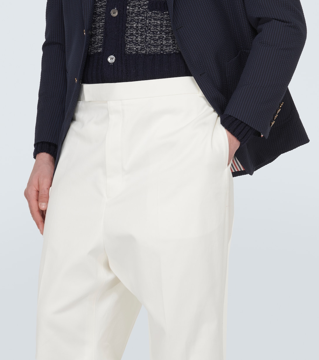 High-Rise-Chinohose aus Twill | Thom Browne