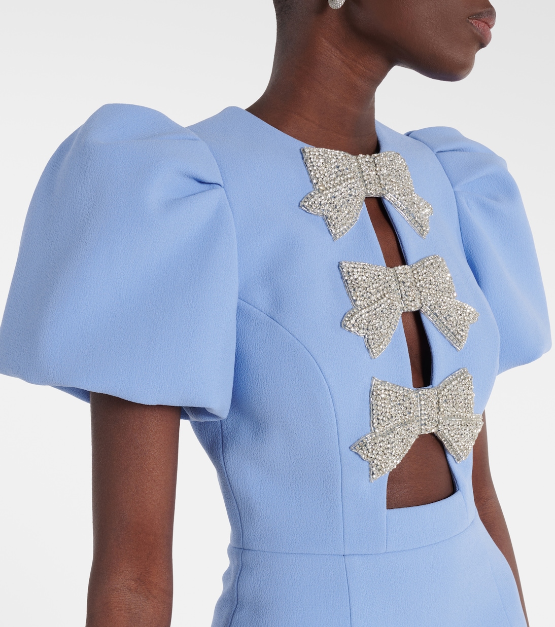 Juliana bow-embellished crêpe minidress | Rebecca Vallance