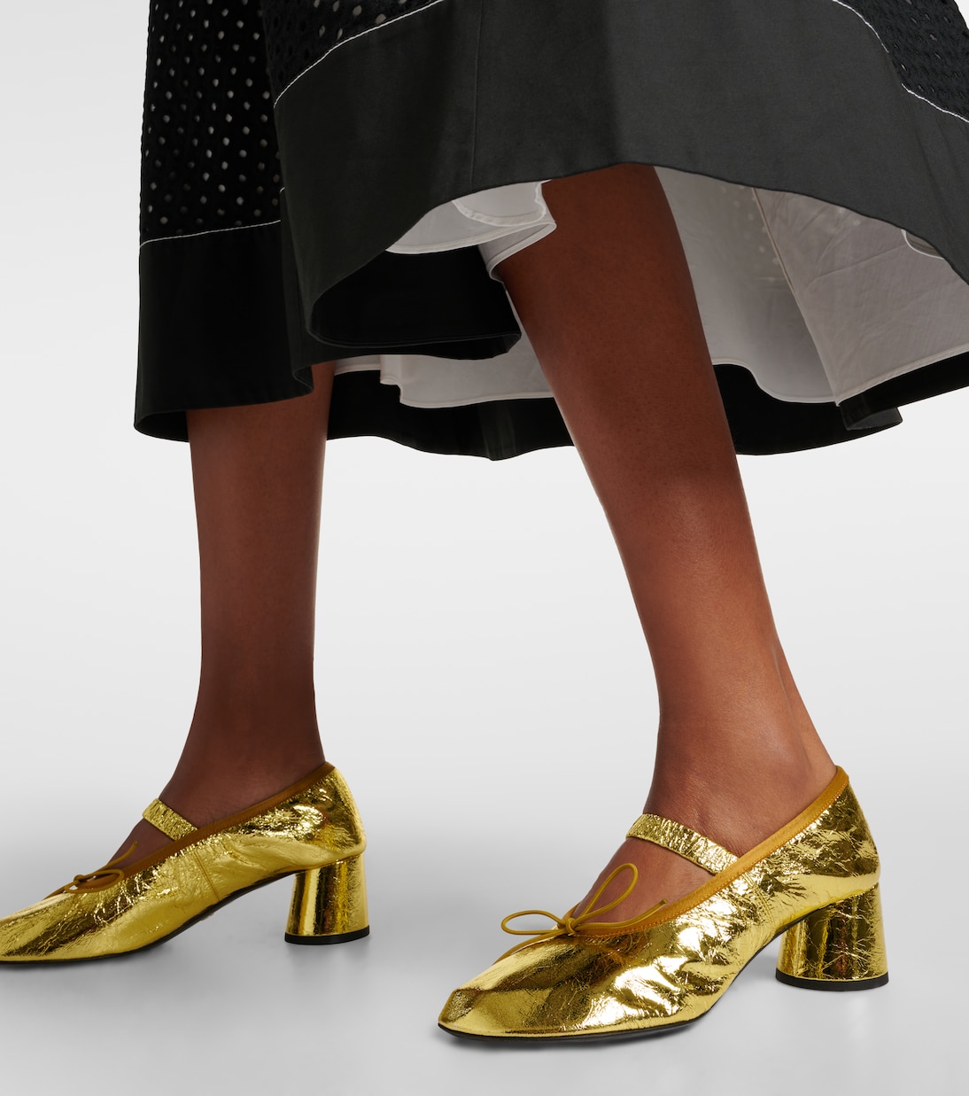 Salones Mary Jane Glove de piel metalizada | Proenza Schouler