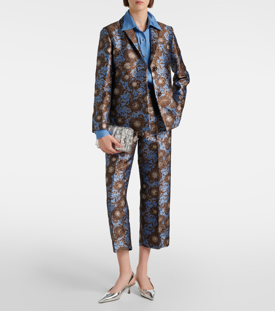 Pantalon droit Elio en jacquard à fleurs | 'S Max Mara