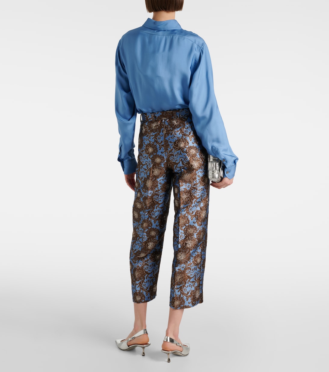 Pantalon droit Elio en jacquard à fleurs | 'S Max Mara