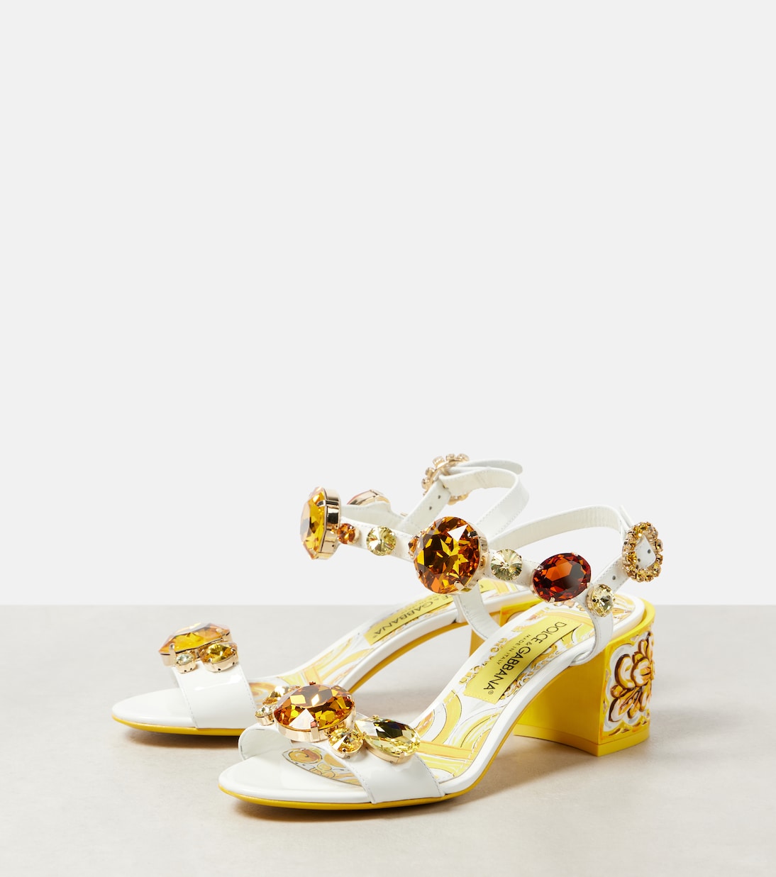 Sandales Keira en cuir verni à ornements | Dolce&Gabbana