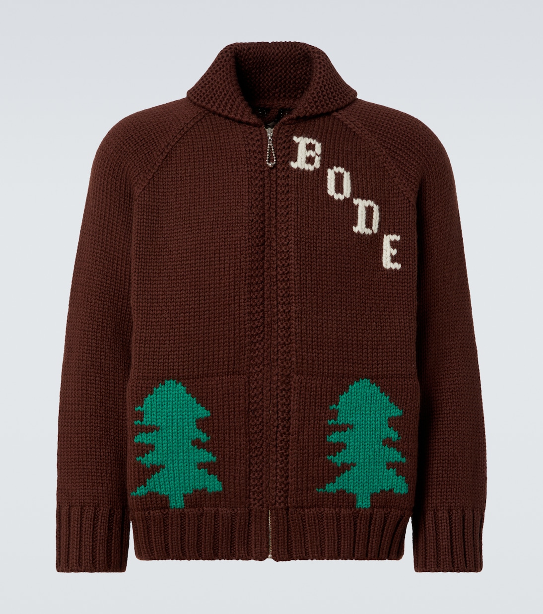 Cardigan in lana con intarsi | Bode