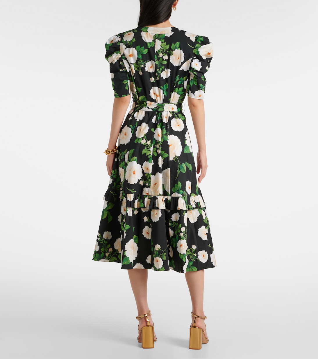 Abito midi in misto cotone con stampa | Carolina Herrera