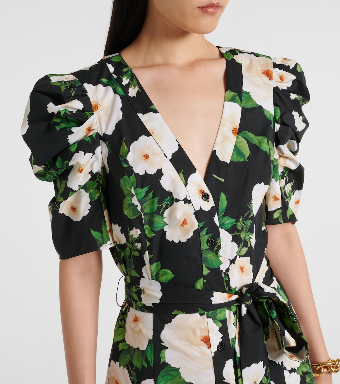 Abito midi in misto cotone con stampa | Carolina Herrera