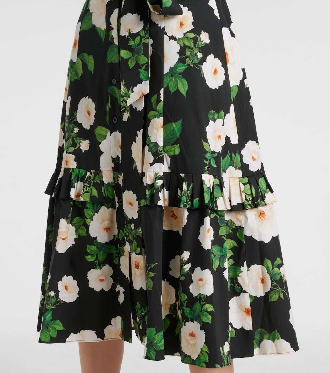 Abito midi in misto cotone con stampa | Carolina Herrera