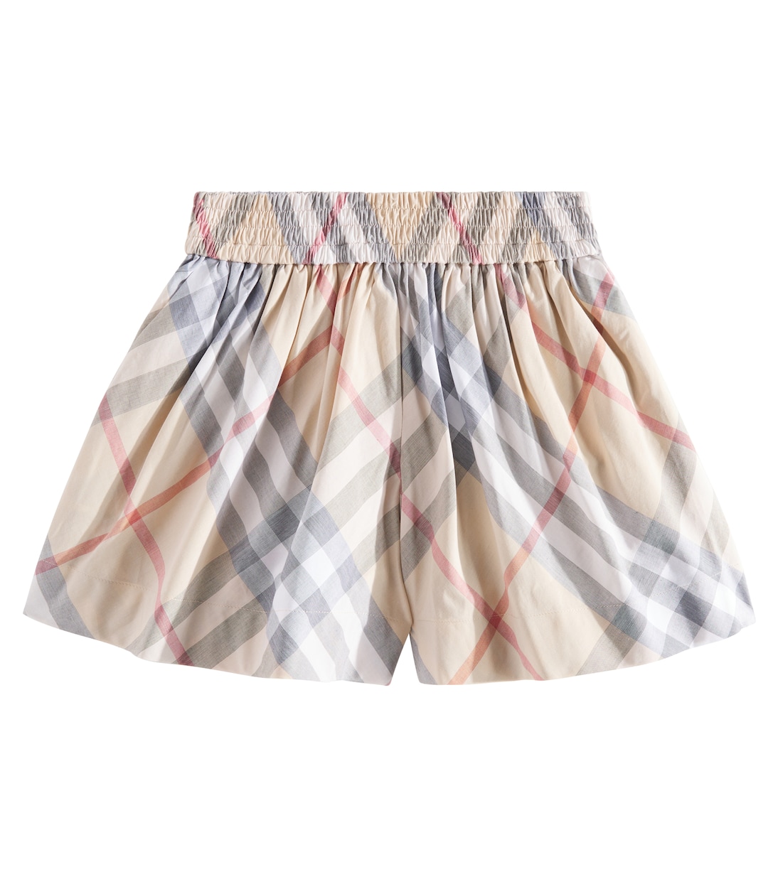 Shorts de popelín de algodón con Burberry Check | Burberry Kids