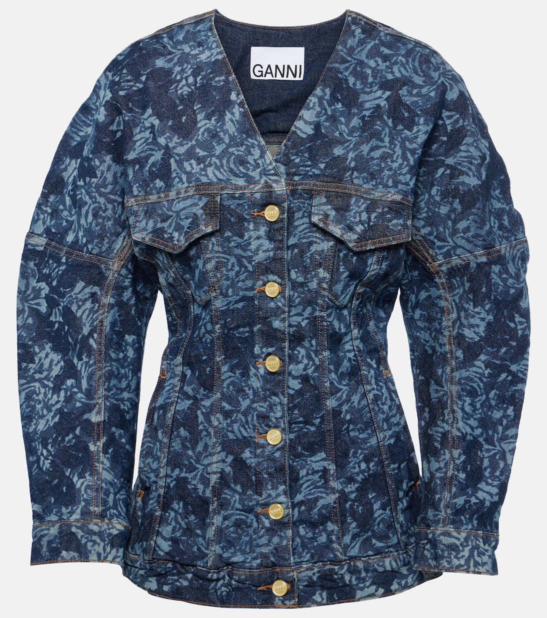 Veste imprimée en jean | Ganni