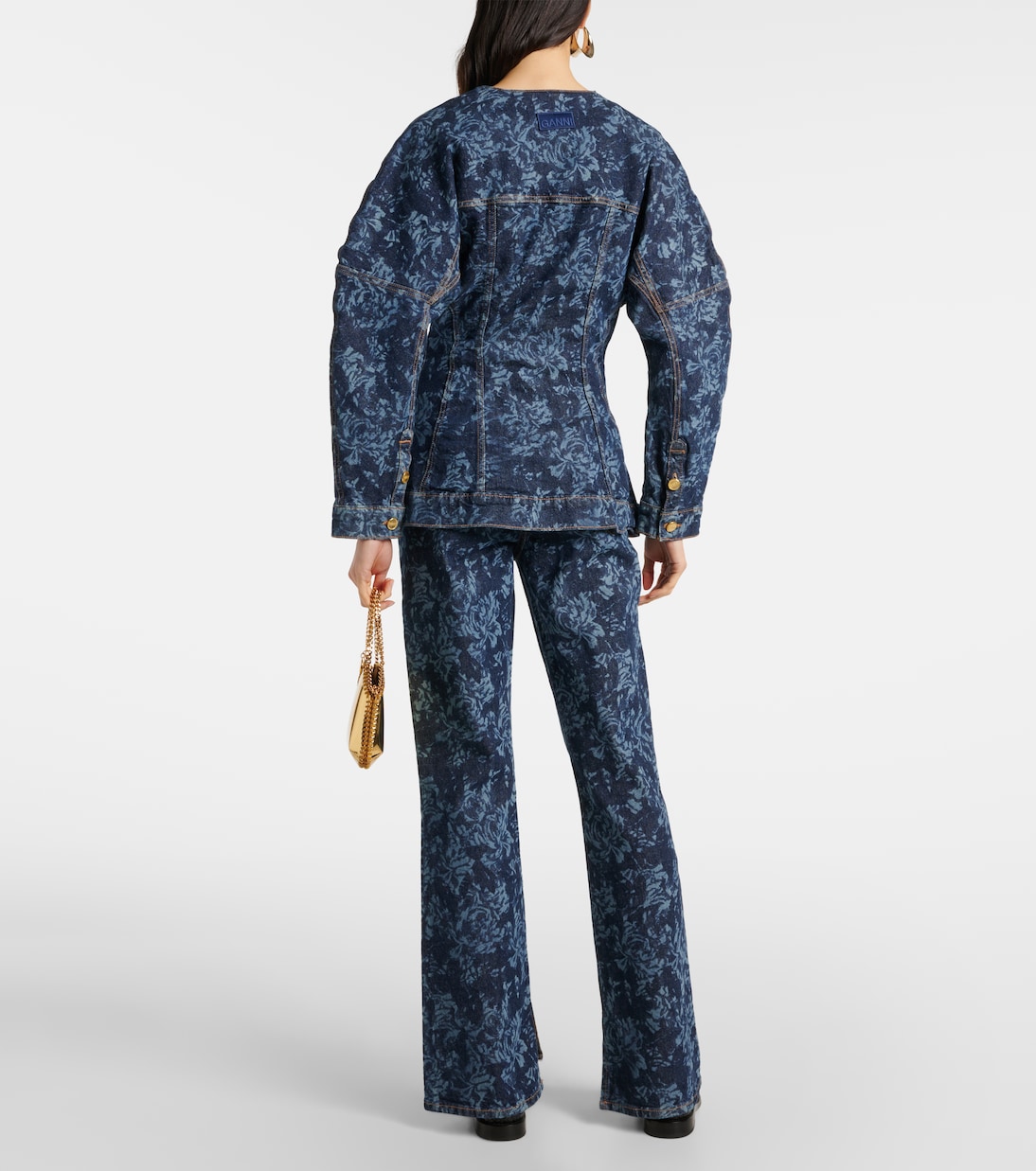 Veste imprimée en jean | Ganni