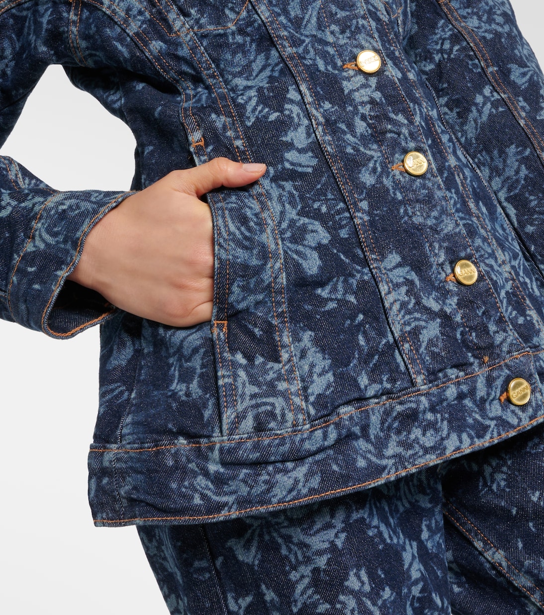 Veste imprimée en jean | Ganni