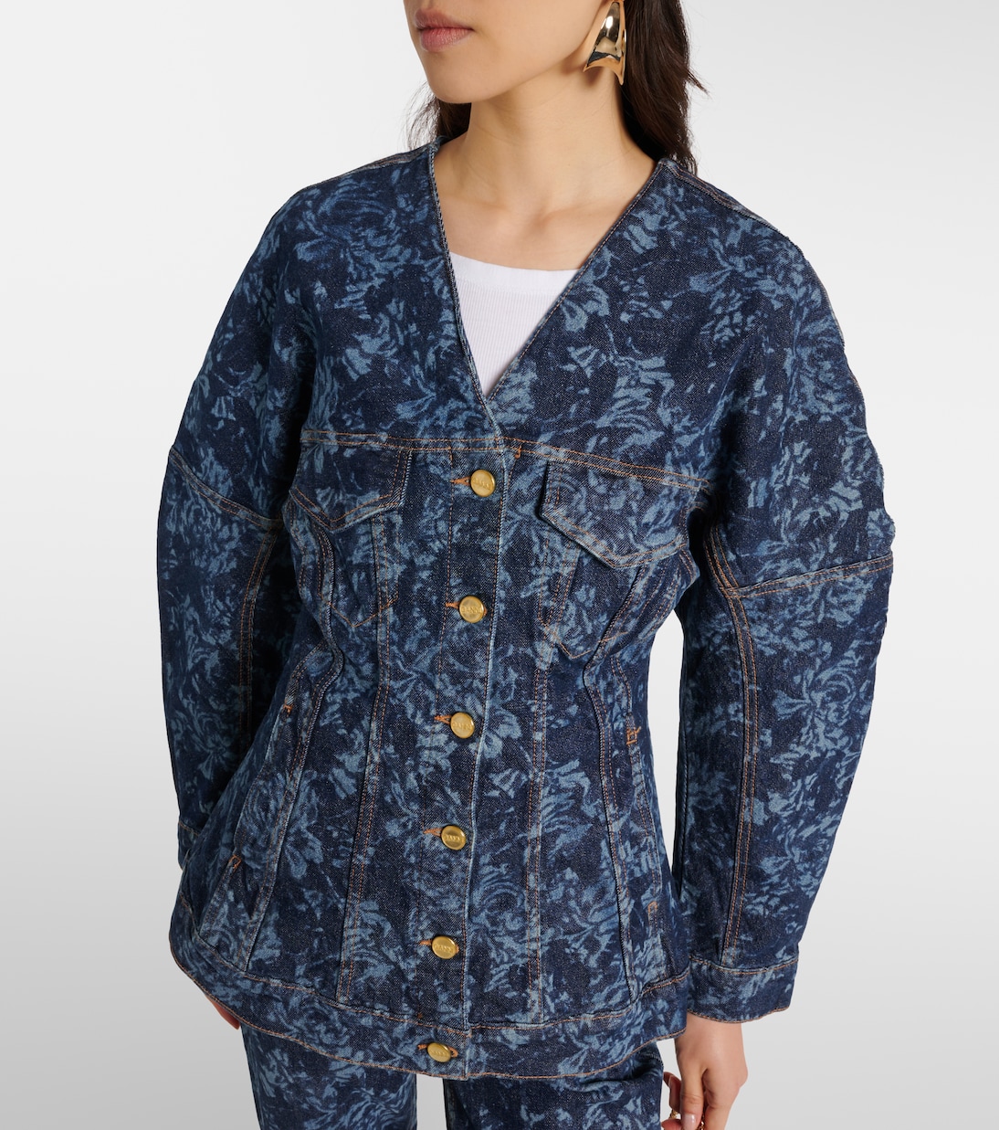 Veste imprimée en jean | Ganni
