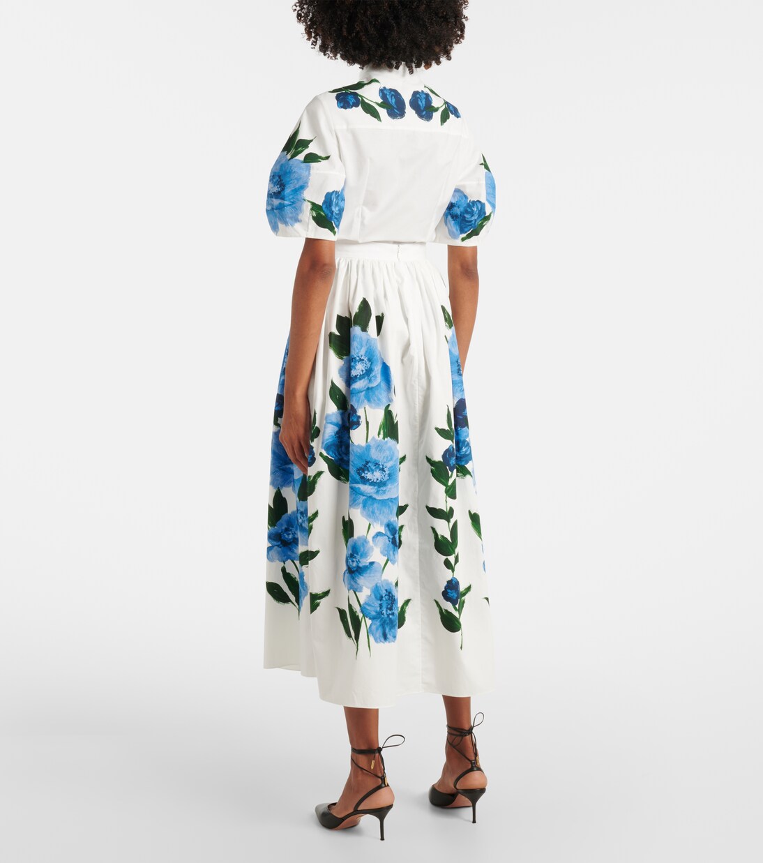 Falda midi de algodón floral | Erdem