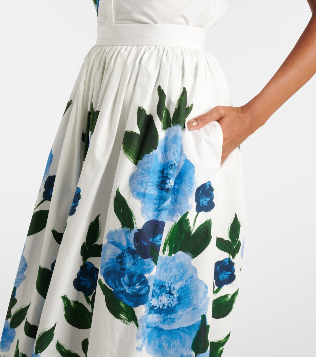 Falda midi de algodón floral | Erdem