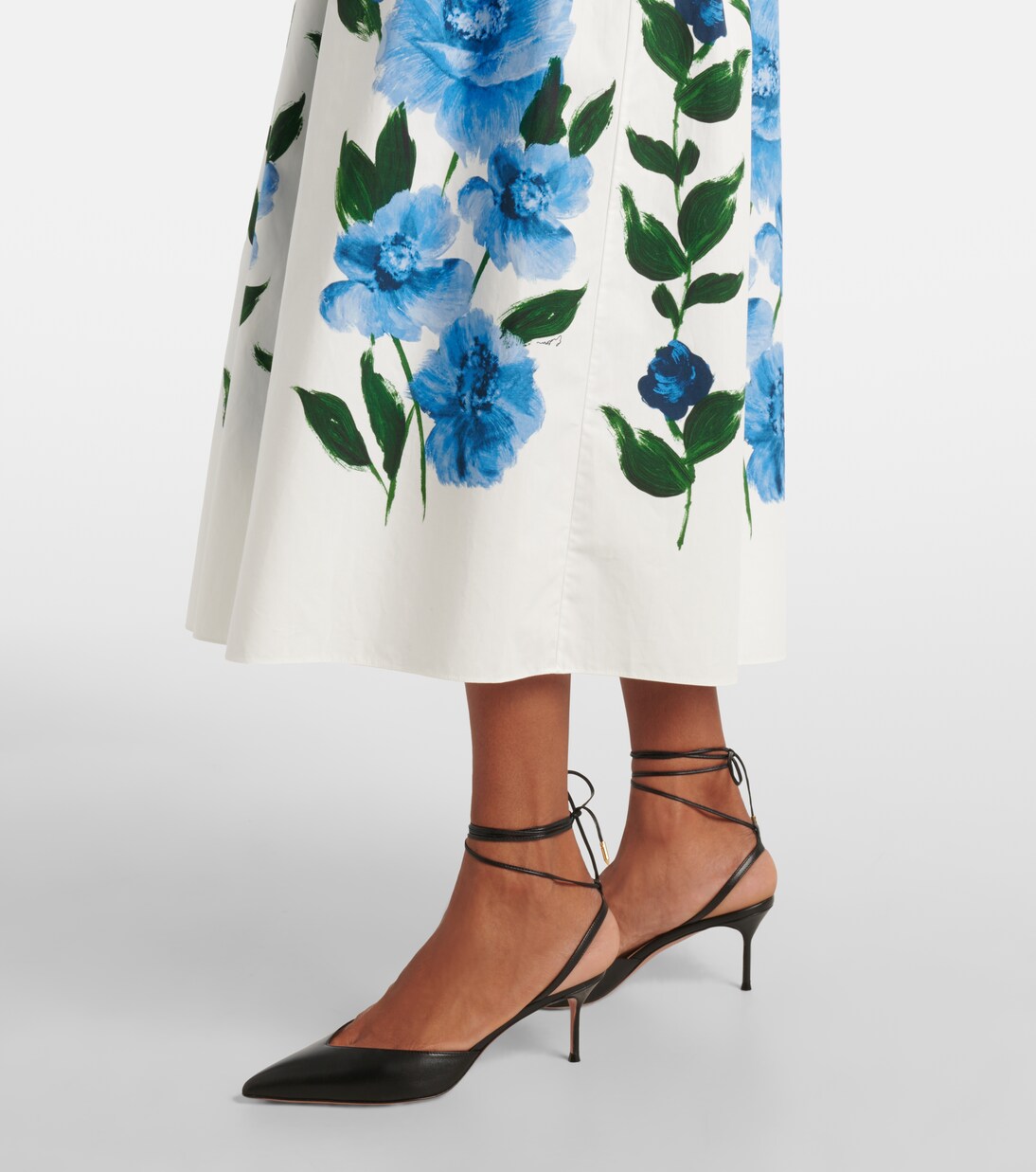 Falda midi de algodón floral | Erdem