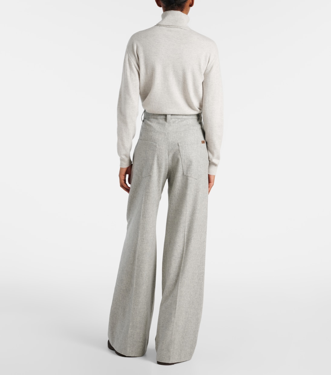 Pantaloni a gamba larga in flanella | Brunello Cucinelli