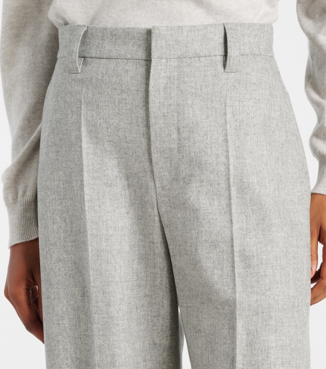 Pantaloni a gamba larga in flanella | Brunello Cucinelli