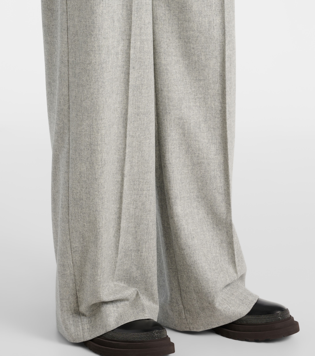 Pantaloni a gamba larga in flanella | Brunello Cucinelli