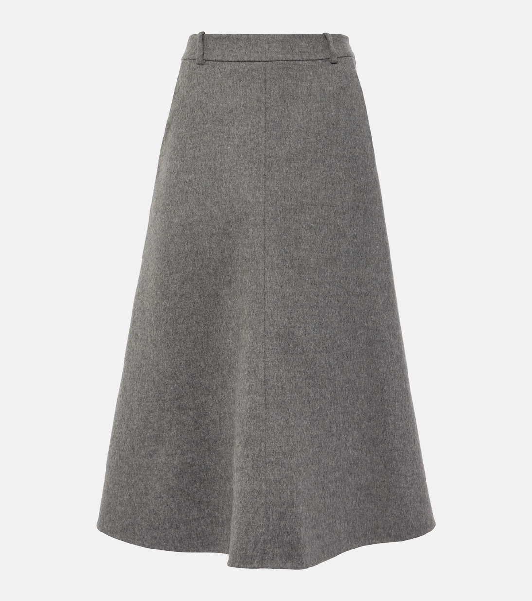 Falda midi de mezcla de lana de tiro medio | Brunello Cucinelli
