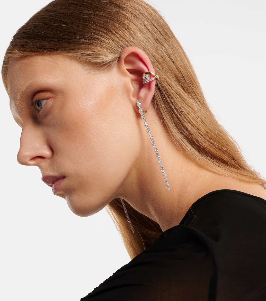 Boucle d'oreille unique Whisper Ear en or 18 ct et diamants | Yeprem